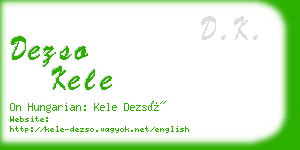 dezso kele business card